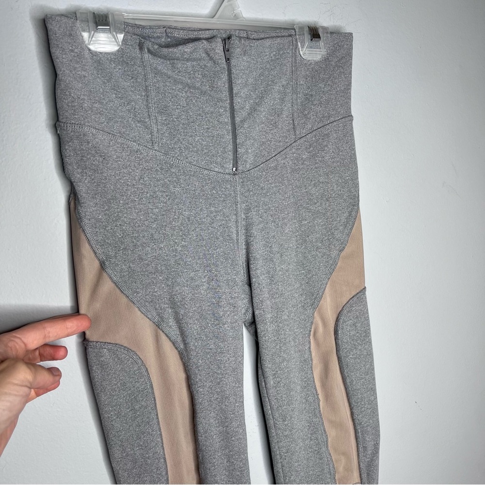 Free People FP Movement Cool Rider Mesh‎ Panel Leggings Grey Nude High Waist - Picture 7 of 10